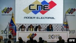 Autoridades del Consejo Nacional Electoral de Venezuela. (Archivo)