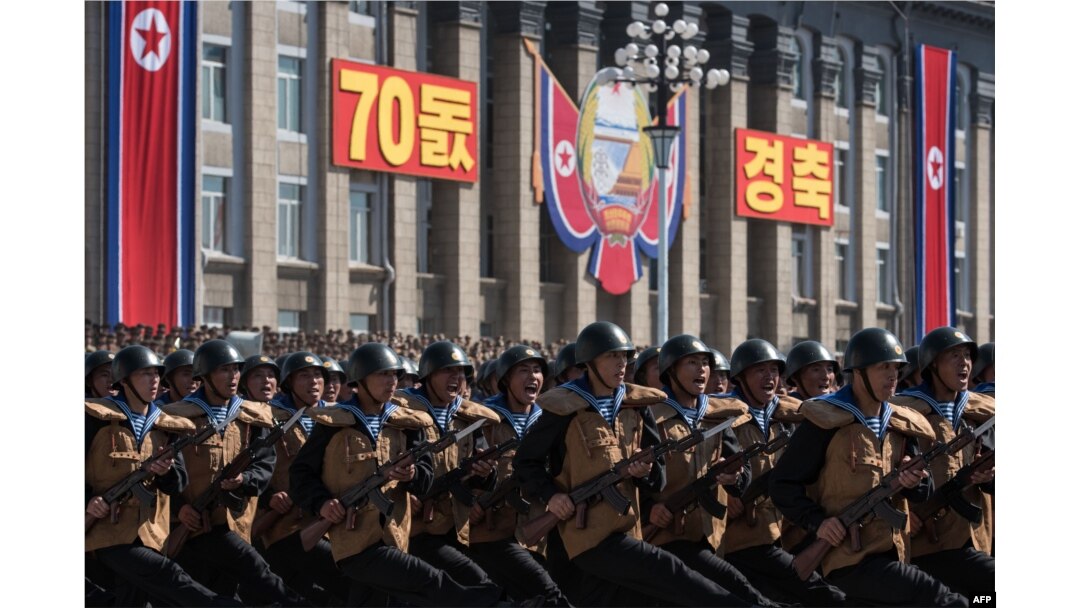 Desfile militar en Corea del Norte.