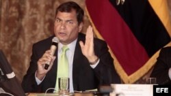 El reelecto presidente de Ecuador, Rafael Correa.