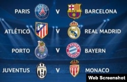 Los ocho clubes sobrevivientes de la Champions.