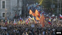 Marcha en Moscú contra la guerra en Ucrania 
