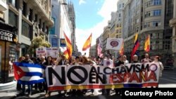 Manifestación contra Podemos en Madrid