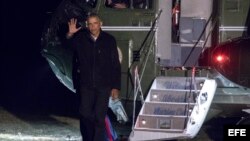 US President Obama arrives at the White House from Florida