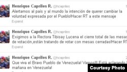 Twitter de Capriles.