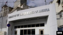 Imagen de archivo tomada el 12 de enero de 2011 de la embajada de Estados Unidos en el distrito de Malki, en Damasco, Siria. Estados Unidos. EFE/Youssef Badawi