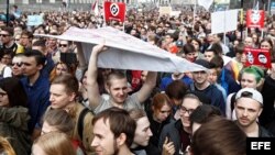 Miles de personas protestan en Moscú contra el bloqueo de Telegram