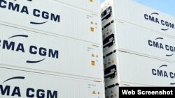Contenedores de la empresa francesa de transporte marítimo CMA-CGM.