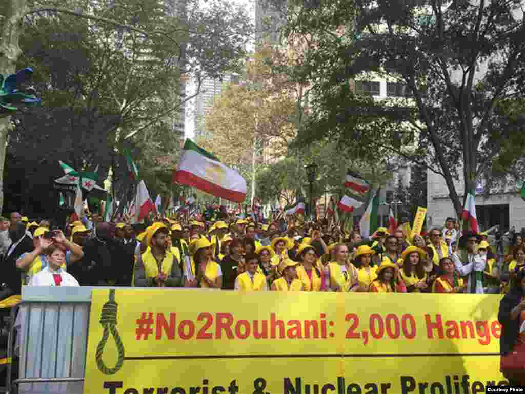 Miles de iraníes contra la presencia del mandatario en la ONU.