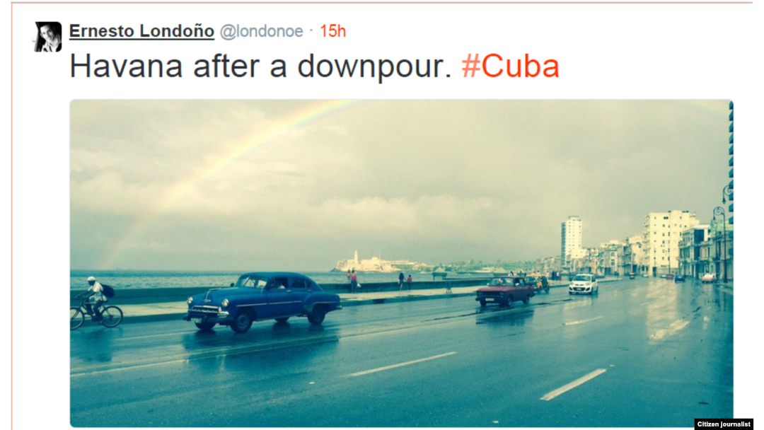 Aguacero en La Habana
