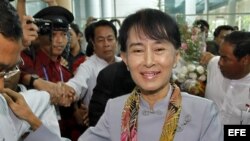 La líder opositora y Premio Nobel de la Paz birmana, Aung San Suu Kyi.