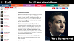Ted Cruz, entre los líderes más influyentes según la revista "Time".