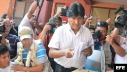 El presidente de Bolivia, Evo Morales, en el día de las elecciones.