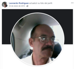 Perfil de Facebook (intervenido) de Leonardo Rodríguez