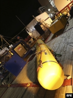 Vehículo submarino de búsqueda a bordo del buque Ocean Shield