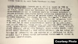 Copia de sentencia cortesía del activista de DDHH y periodista Efren Pulgaron para Martí Noticias.