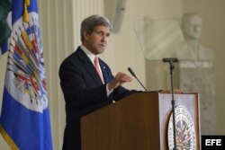 John Kerry ante la Organización de Estados Americanos (OEA), en Washington (Estados Unidos).