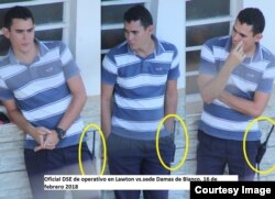 Ángel Moya publicó en Twitter la imagen del oficial que amenazó y arrestó a Yamilé Barges.