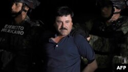 Joaquin "El Chapo" Guzmán tra su detención en Los Mochis, Sinaloa, en enero de 2016.