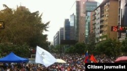 Manifestación en la Plaza José Martí 