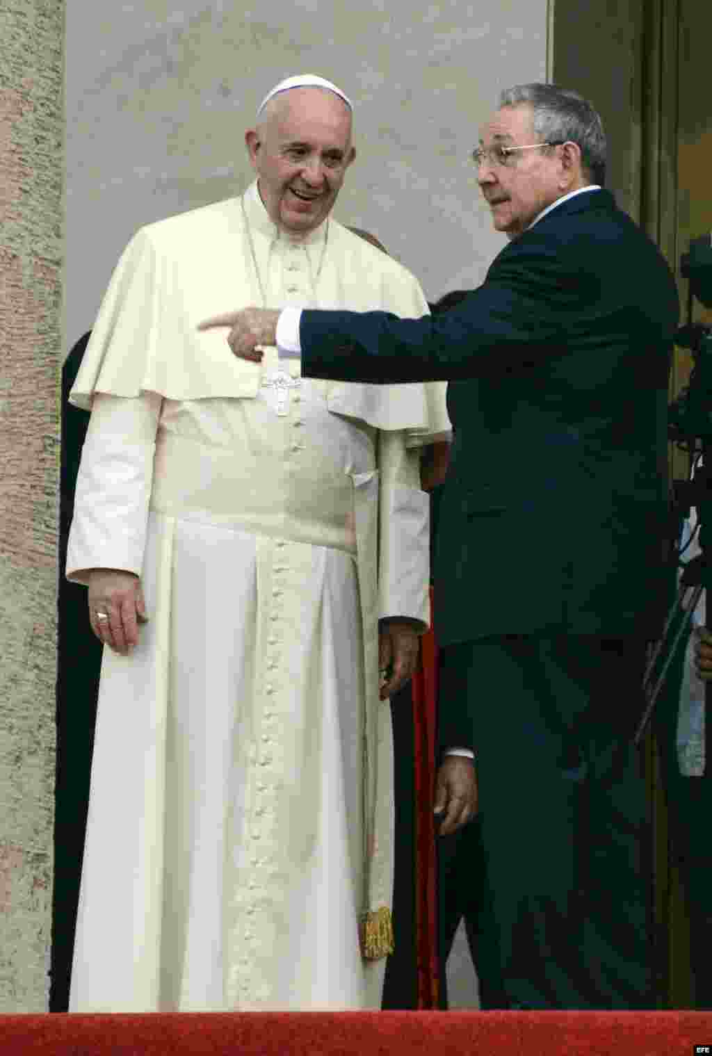 El papa Francisco y Raúl Castro en La Habana