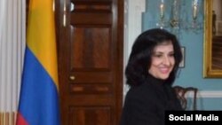 Ministra de Relaciones Exteriores de Colombia, Claudia Blum, se reune con el Secretario de Estado.
