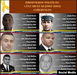 Seis miembros de la policía venezolana, incluido el Comisario Iván Simonovis, guardan prisión política desde 2003 y 2004.