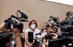 Cristiana Chamorro durante una conferencia de prensa. (AP Foto/Diana Ulloa).