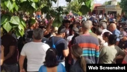 Protesta en Santa Clara. (Captura de imagen/CubaNet)
