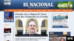 Portada digital del diario El Nacional de Venezuela