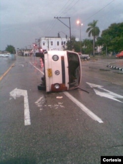 Auto de Oswaldo Payá tras el accidente de junio pasado