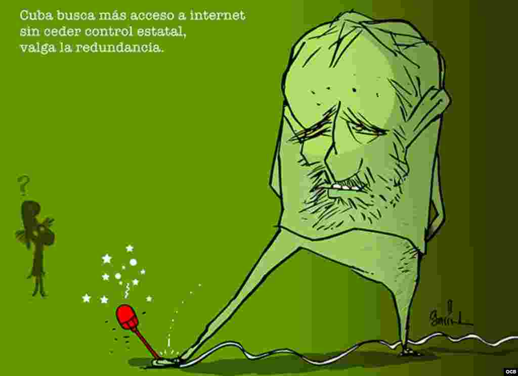Garrincha cartoon about Internet in Cuba