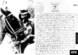 Página del diario de Ernesto Guevara