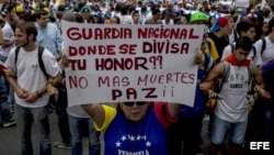 Protesta estudiantil contra el Gobierno de Nicolás Maduro. 