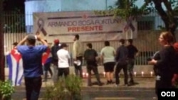 Protesta frente embaja de Cuba en Chile - (Foto: Paul Sfeir - Radio TV Martí)