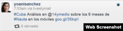 Reporta cuba @yoanisanchez via tweetymail