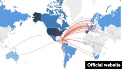 Mapa interactivo revela el flujo migratorio cubano. (OIM)