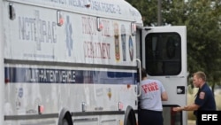Vista del personal de emergencias de Frisco,Texas (EEUU).