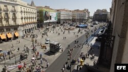 Vista general de la madrileña Puerta del Sol