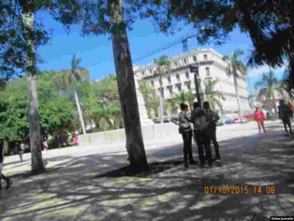 Reporta Cuba activistas debaten derechos humanos parque central 