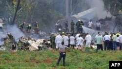 Avión de Cubana que cayó en La Habana.