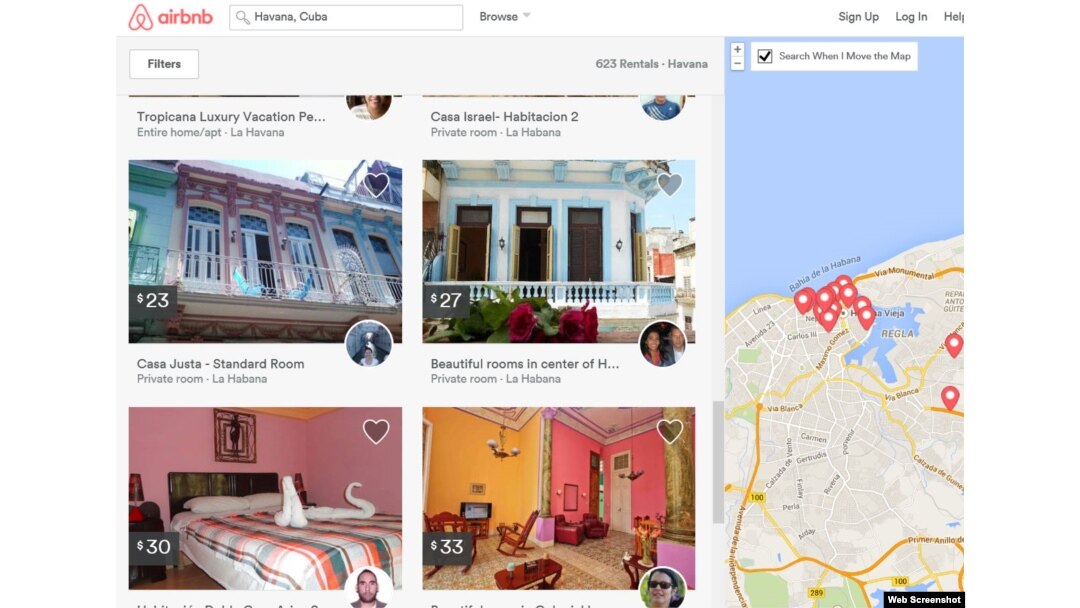 Algunas de las casas particulares para alquilar en La Habana que oferta la web de Airbnb.