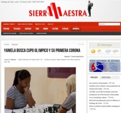 Sección de Deportes del diario santiaguero "Sierra Maestra" la mañana del lunes 10 de febrero.