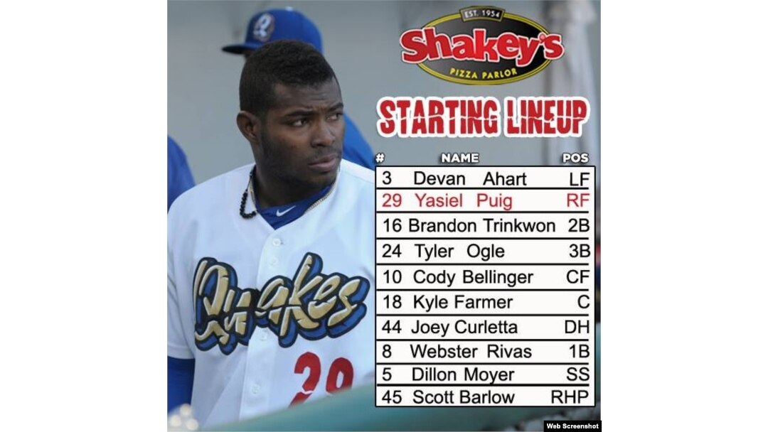Yasiel Puig juega hoy con Rancho Cucamonga.