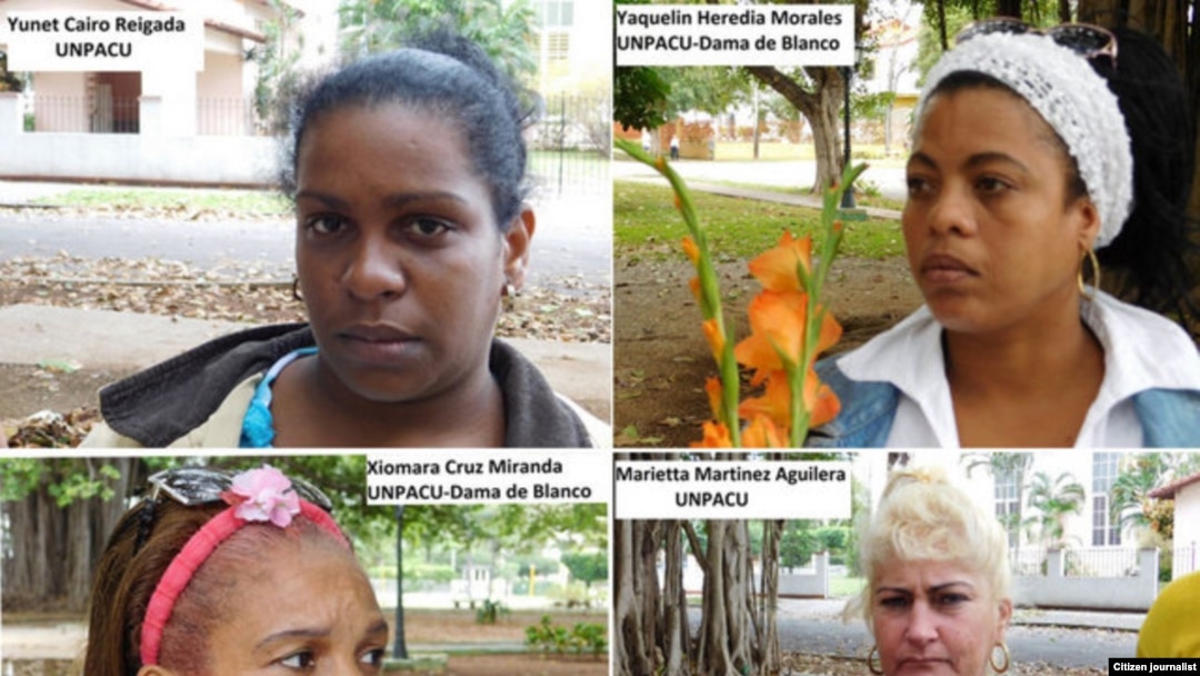 Las opositoras en prisión: Xiomara de las Mercedes Cruz Miranda, Yunet Cairo Reigada, Jackeline Heredia Morales y Marieta Martínez Aguilera.