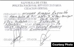 Citación policial a Otmara Aragón, esposa del pastor Alejandro Hernández