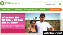 Captura de la página web Oxfam Intermón