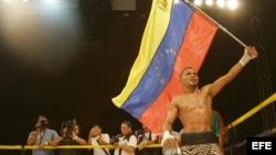  El púgil venezolano Carlos Campos, Peso Minimosca Fedecaribe de la Asociación Mundial de Boxeo (AMB).