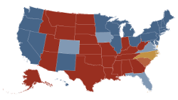 Mapa político elecciones EE. UU. 2012.
