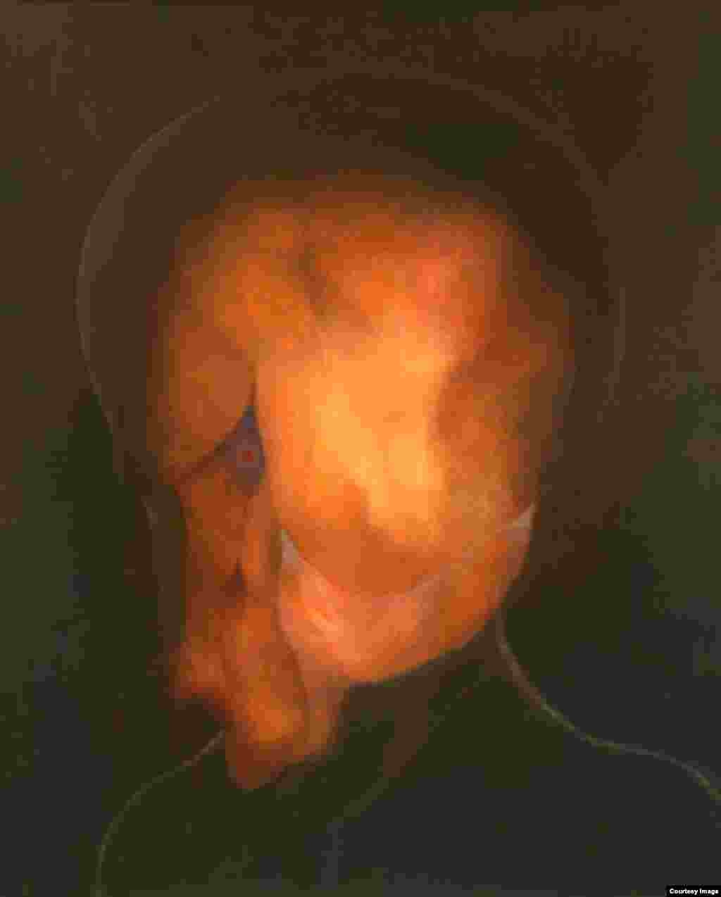 Rafael Soriano. "Fue un poeta (He Was a Poet)", 1982 Oil on canvas/óleo sobre lienzo 30 x 24 inches (76.2 x 61 centímetros). Rafael Soriano Family Collection/Colección de la Familia Rafael Soriano.