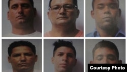 Fotografías proporcionadas por la policía de los seis cubanos fugados en Islas Caimán.